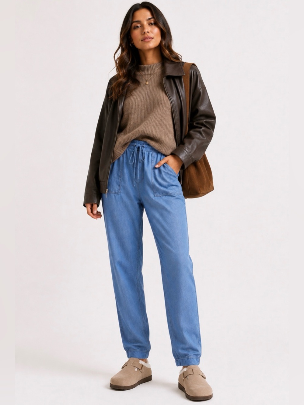 Jones New York Blue Cotton Pants Women’s Size 10 Lightweight Denim Look